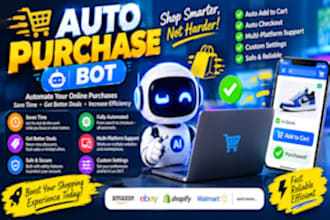 build amazon bot, popmart bot, lazada bot, target bot, etsy, pokemon card bot