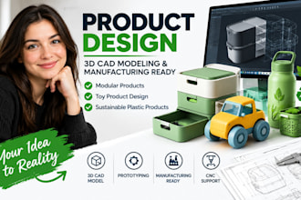do product cad design, design toy product modular product, sustainable plastic