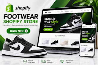 footwear shopify store design for shoes, sneakers and dropshipping products