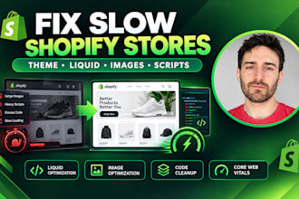 fix shopify speed issues, optimize liquid, theme code and core web vitals