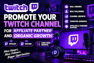 promote your twitch channel for affiliate partner and organic growth