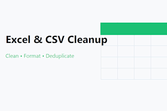 clean and format your excel or CSV data