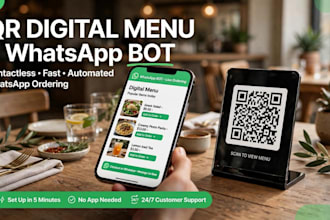 create a qr digital menu with whatsapp ordering bot for restaurant