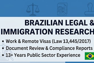 do brazilian immigration, legal research, and document review