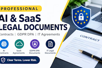 draft ai technology contracts saas gdpr dpa agreements and IT legal document