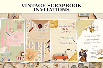 design a vintage scrapbook invitation for any occasion