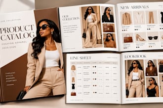 design editable product catalog wholesale catalog sell sheet lookbook line sheet