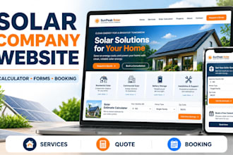 design wordpress solar company website with lead forms, calculator and booking