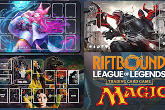design custom playmat illustration for mtg, tcg, yugioh, anime style, board game