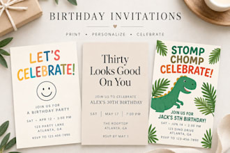 design custom invitations and event pintables