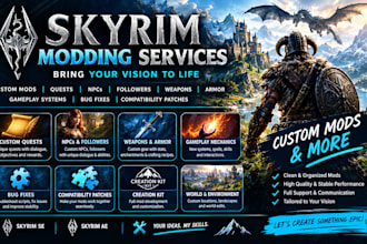 create custom skyrim mods, quests, npcs and gameplay