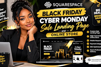setup squarespace black friday, cyber monday, sale landing page and online store