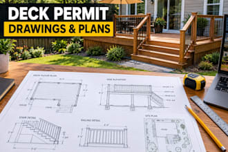 draw deck permit drawings, deck plans and city permit drawings