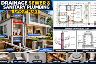 design drainage sewer and sanitary plumbing layout plans