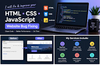 fix HTML CSS and javascript issues on our website