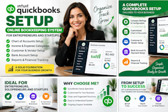 setup quickbooks online bookkeeping system for entrepreneurs and startups