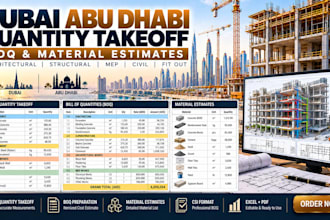 create dubai abu dhabi quantity takeoff boq material estimates