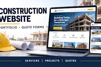 build wordpress contruction website portfolio and quote forms