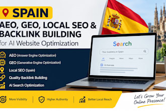 do spain aeo, GEO, local SEO, backlinks building for ai website optimization