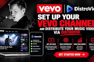 set up your vevo channel and distribute your music video via distrovid