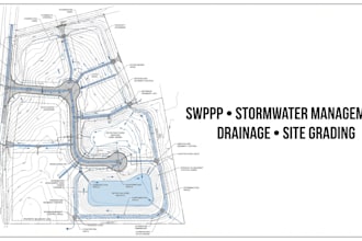 stormwater management swppp drainage site grading hydraulic modeling reports