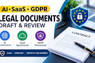 draft ai governance terms, saas contracts agreements and gdpr legal document