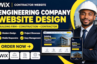 build  wix contractor website engineering company building firm website design