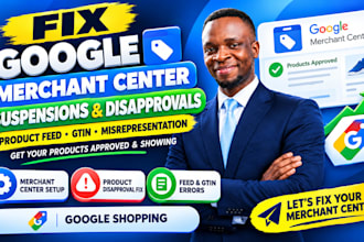 setup shopping ads fix gtin gmc suspension google merchant misrepresentation