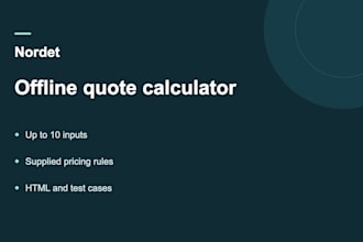 build an offline quote calculator from your pricing rules