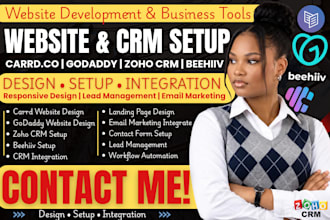 design carrd co godaddy website carrd  landing page with zoho CRM beehiiv setup