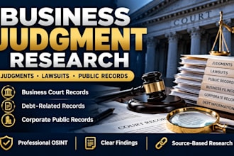 research business judgments debts and public records
