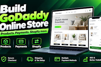 build godaddy online store, godaddy ecommerce, godaddy to shopify