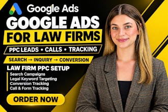 setup google ads PPC campaigns for law firms attorneys leads and call tracking
