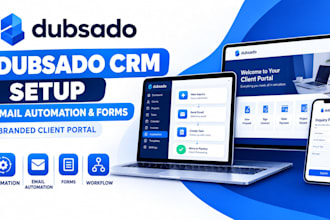 set up dubsado CRM with email automation, forms and a branded portal