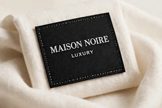 design modern minimalist logo, clothing label and hang tag