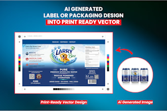 convert ai generated label or packaging design into a print ready vector