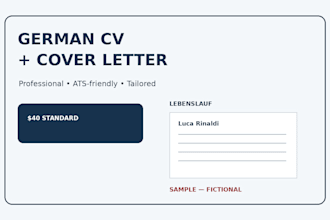 write your professional german CV and cover letter
