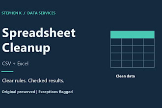 clean and validate one CSV or excel spreadsheet
