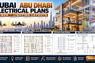 create dubai abu dhabi electrical plans power lighting layouts