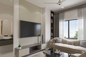 remodel 3d minimalist apartment interior design, spatial layout, room partition