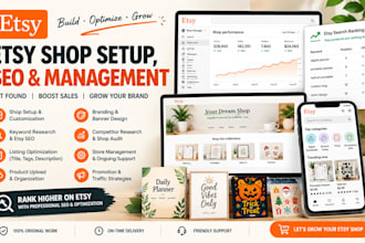 create, customize, optimize and manage your etsy shop with SEO