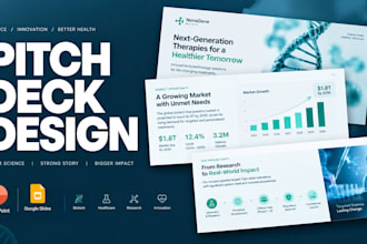 design modern peptide website or biotech pitch deck