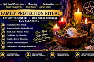 cast family protection ritual, return to sender hex curse removal egg cleansing