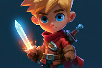 draw 2d game character or 2d character design