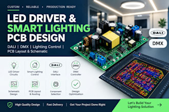 design led driver pcb, smart lighting control, dali dmx board, pcb layout