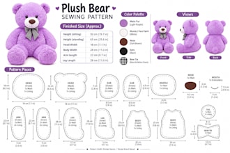 create custom plush sewing pattern stuffed animal plush toy