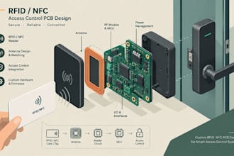 design rfid nfc access control pcb with antenna matching reader and rf hardware