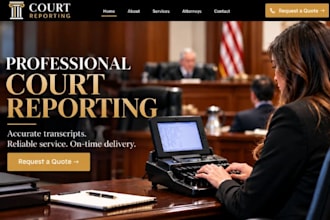 design wix court reporting website deposition scheduling transcription website