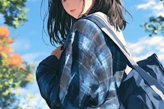 anime character an illustration and anime character
