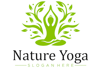 design a wellness retreat logo with a serene mountain mark